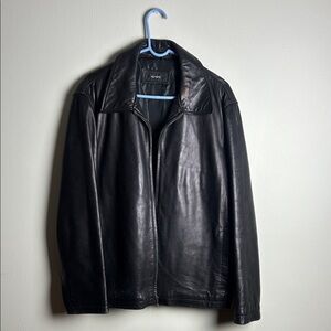 ALFANI Black Leather Jacket